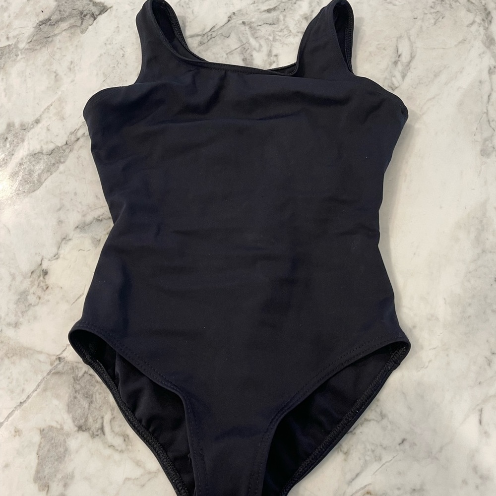 Solid black Capezio leotard